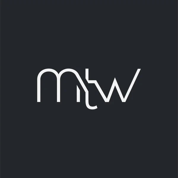 Logotipo Mtw Para Modelo Cartão Visita Vetor — Vetor de Stock