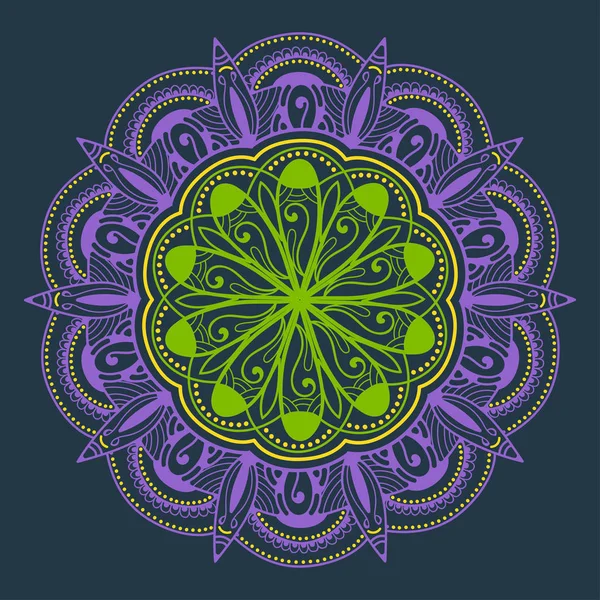 Çiçek Mandala süslemeli el ilanı. Vektör oryantal tasarımı