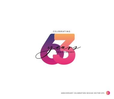 Yıldönümü gradyan logo simgesi, geometrik kurumsal kimlik, vektör illüstrasyonu