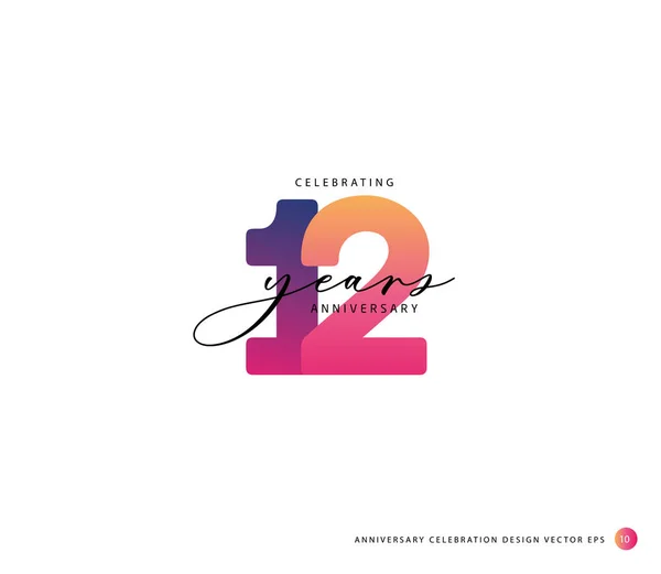 Dégradé Anniversaire Icône Logo Identité Corporative Géométrique Illustration Vectorielle — Image vectorielle