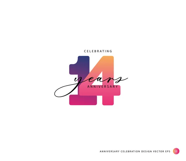 Dégradé Anniversaire Icône Logo Identité Corporative Géométrique Illustration Vectorielle — Image vectorielle