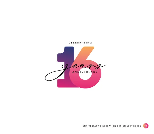 Dégradé Anniversaire Icône Logo Identité Corporative Géométrique Illustration Vectorielle — Image vectorielle