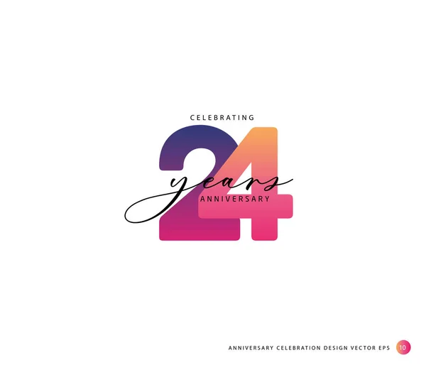 Anniversario Gradiente Logo Icona Geometrico Corporate Identity Vettore Illustrazione — Vettoriale Stock