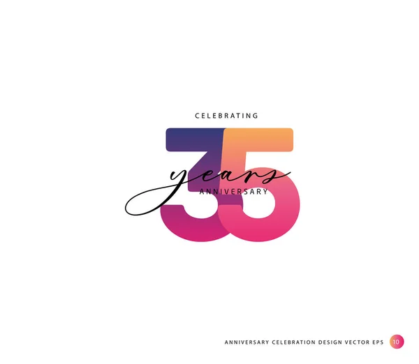 Anniversary Gradient Logo Icon Geometrical Corporate Identity Vector Illustration — Stock Vector