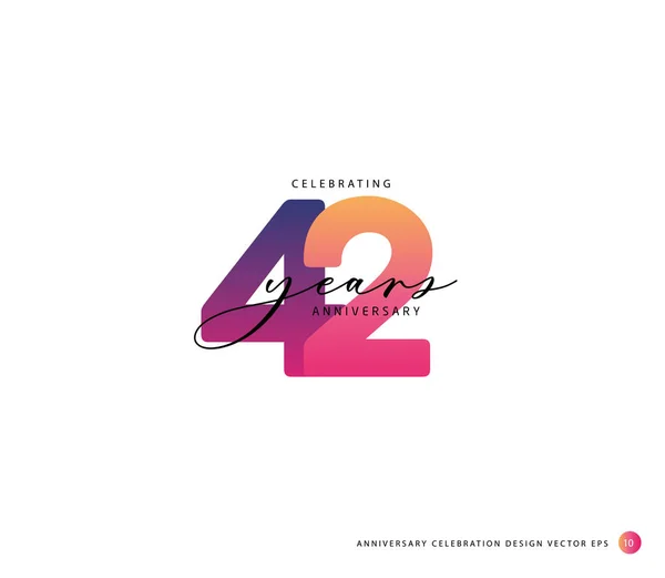 Jahrestag Gradient Logo Symbol Geometrische Corporate Identity Vektorillustration — Stockvektor