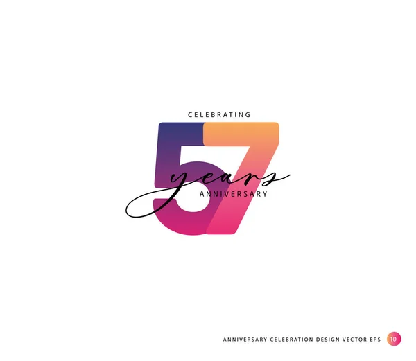 Jahrestag Gradient Logo Symbol Geometrische Corporate Identity Vektorillustration — Stockvektor