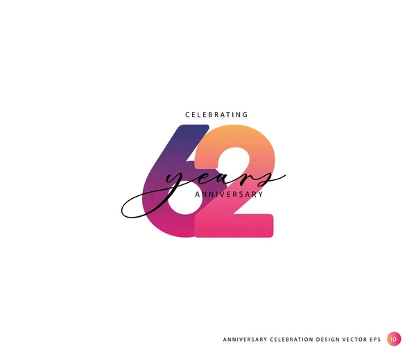 Dégradé Anniversaire Icône Logo Identité Corporative Géométrique Illustration Vectorielle — Image vectorielle