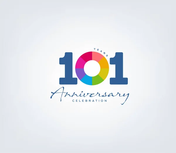 Ícone Gradiente Aniversário Logotipo 101 Identidade Corporativa Geométrica Ilustração Vetorial —  Vetores de Stock