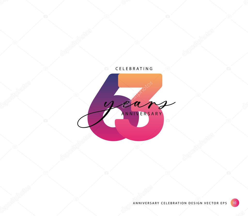 anniversary gradient logo icon, geometrical corporate identity, vector illustration