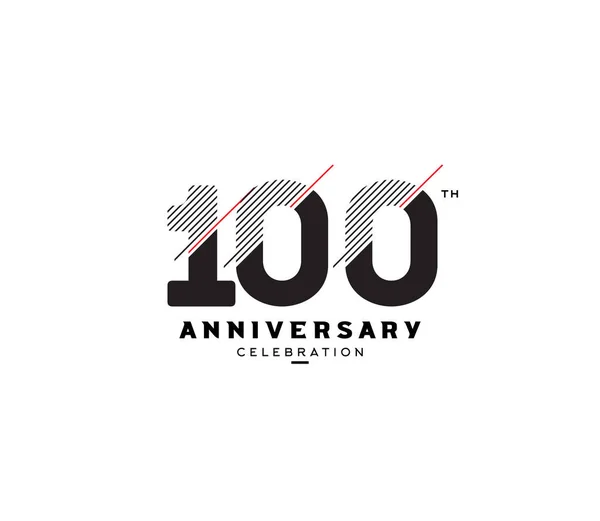 Liniowe Logo Roczne 100 Ikona Geometryczna Tożsamość Korporacyjna Ilustracja Wektorowa — Wektor stockowy