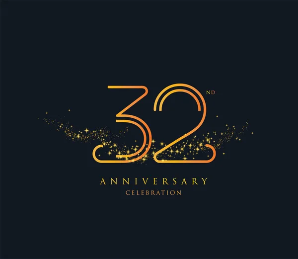 Anniversary Glitter Logo Icon Geometrical Corporate Identity Vector Illustration — Stock Vector