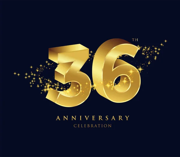 記念日3Dロゴ36アイコン 幾何学的な企業アイデンティティ ベクトルイラスト — ストックベクタ