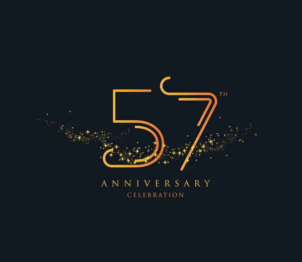 記念日の輝きのロゴ57アイコン 幾何学的な企業アイデンティティ ベクトルイラスト — ストックベクタ