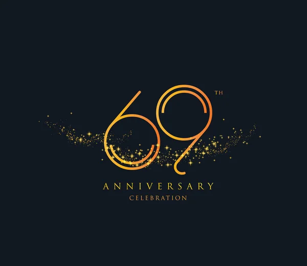 記念日の輝きのロゴ69アイコン 幾何学的な企業アイデンティティ ベクトルイラスト — ストックベクタ