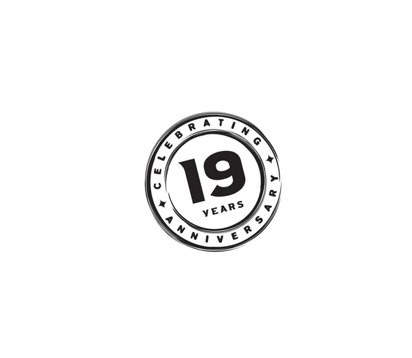 Logo Rond Anniversaire Icône Identité Entreprise Géométrique Illustration Vectorielle — Image vectorielle