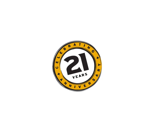 Aniversário Redondo Logotipo Ícone Identidade Corporativa Geométrica Ilustração Vetorial —  Vetores de Stock