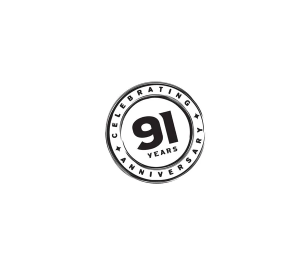 Aniversário Redondo Logotipo Ícone Identidade Corporativa Geométrica Ilustração Vetorial — Vetor de Stock