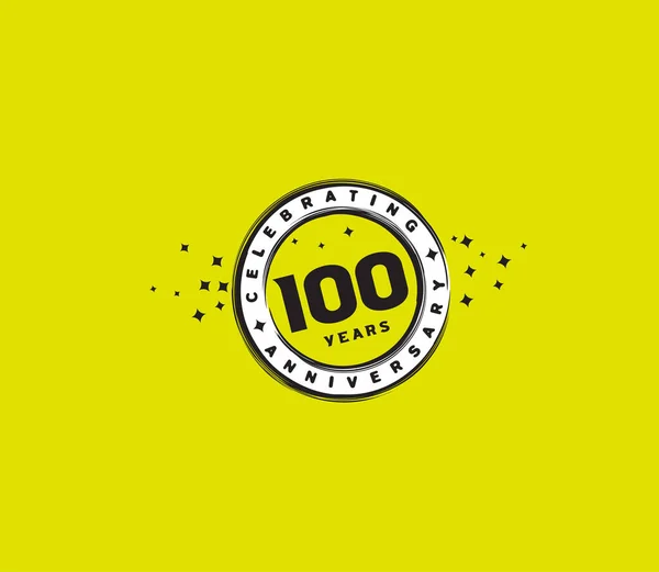 Ювілейний Круглий Логотип 100 Значок Геометричний Фірмовий Стиль Векторні Ілюстрації — стоковий вектор