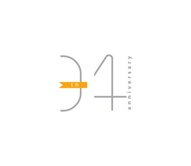 doğrusal yıllık logo 04 simgesi, geometrik kurumsal kimlik, vektör illüstrasyonu