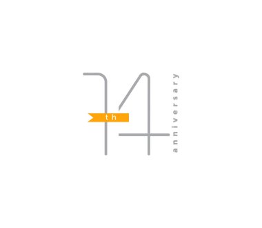 doğrusal yıllık logo 14 simgesi, geometrik kurumsal kimlik, vektör illüstrasyonu