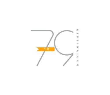 doğrusal yıllık logo 79 simgesi, geometrik kurumsal kimlik, vektör illüstrasyonu