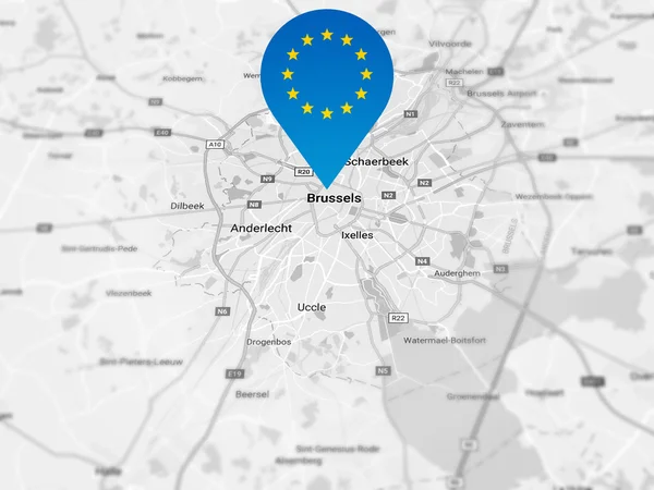 Bruxelas Capital União Europeia Mapa — Fotografia de Stock