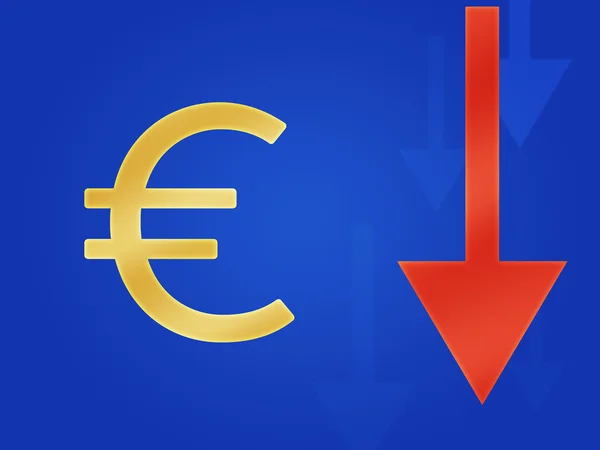 Euro Currency Fall Europe Graphic — 스톡 사진