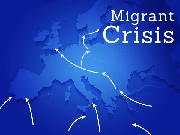 Mapa Crise Dos Migrantes Europa — Fotografia de Stock