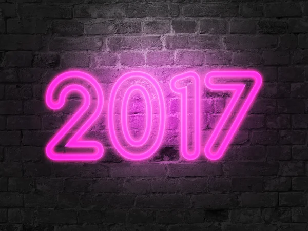 2017 Yeni Yıl Neonu — Stok fotoğraf