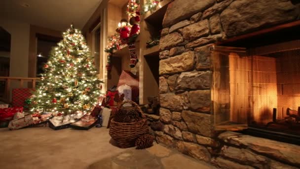 Рождественская гостиная — стоковое видео