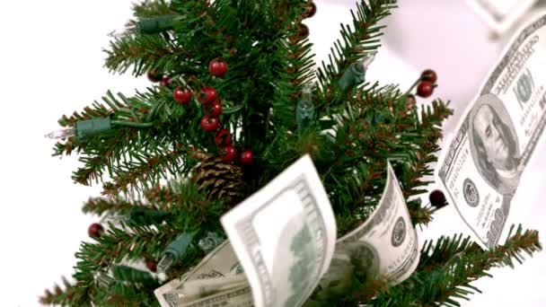 Замедленные счета за рождественскую елку — стоковое видео