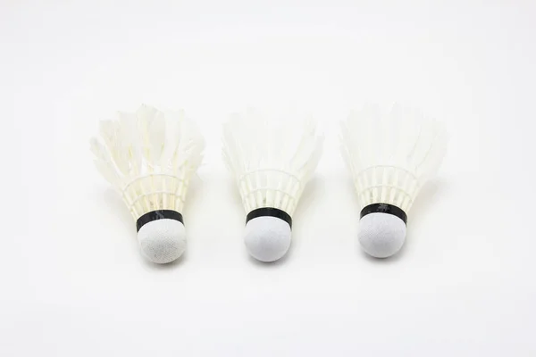 Badminton shuttlecock su sfondo bianco — Foto Stock