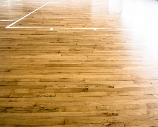 Wooden floor basketball — Stock Photo, Image