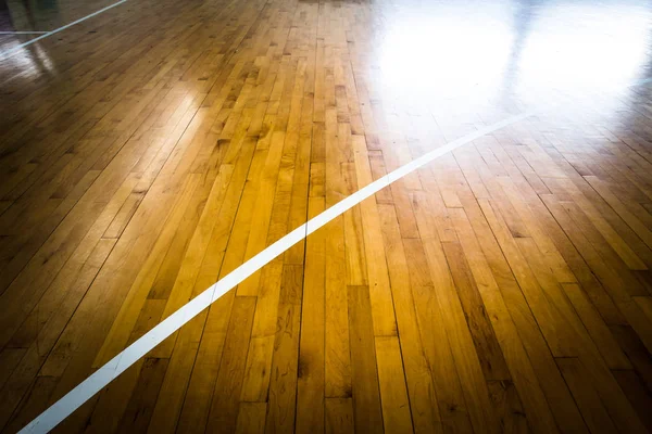 Wooden floor basketball — Stock Photo, Image