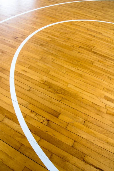 Wooden floor basketball — Stock Photo, Image