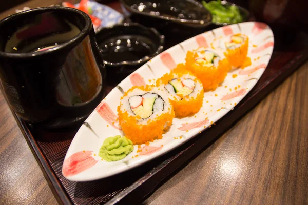 Sushi roll on the plate — Stock Photo, Image