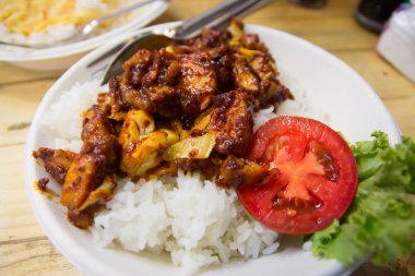 Soslu kızarmış tavuk.