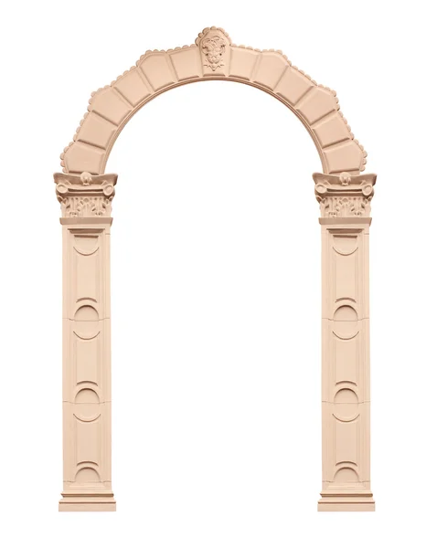 Bellissimo arco antico isolato su sfondo bianco — Foto Stock