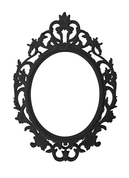 Vintage black round frame isolated on white background and space for text — Stock Photo, Image