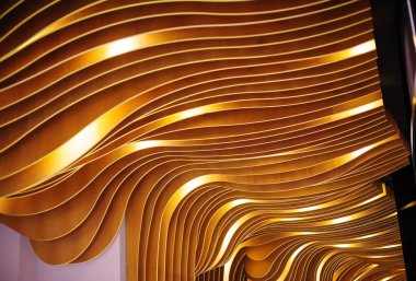 Metalik altın soyut tavan kaplama