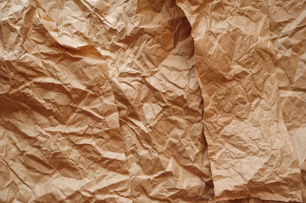 Texture of crumpled kraft paper for background — Stock Photo, Image