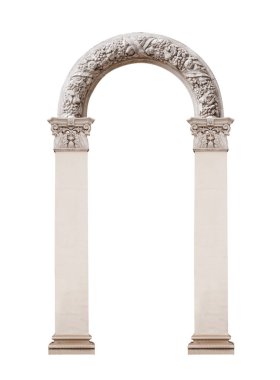 two columns with an arch isolated on white background clipart