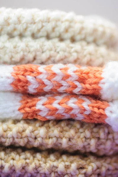 Knitted gloves stacked — Stock Photo, Image