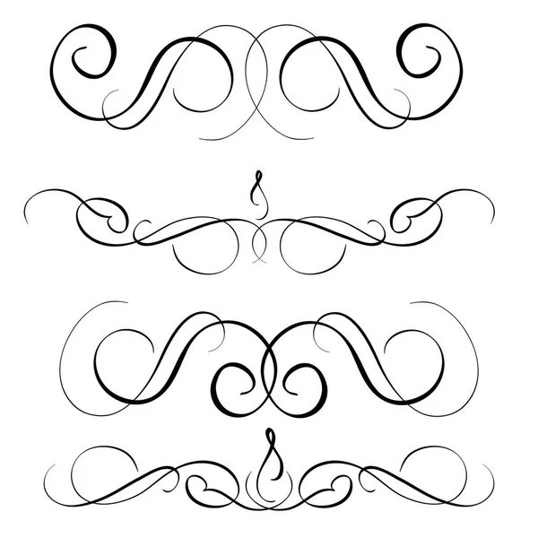 Art calligraphy set of vintage decorative whorls for design. Vector illustration EPS10 — Stock Vector