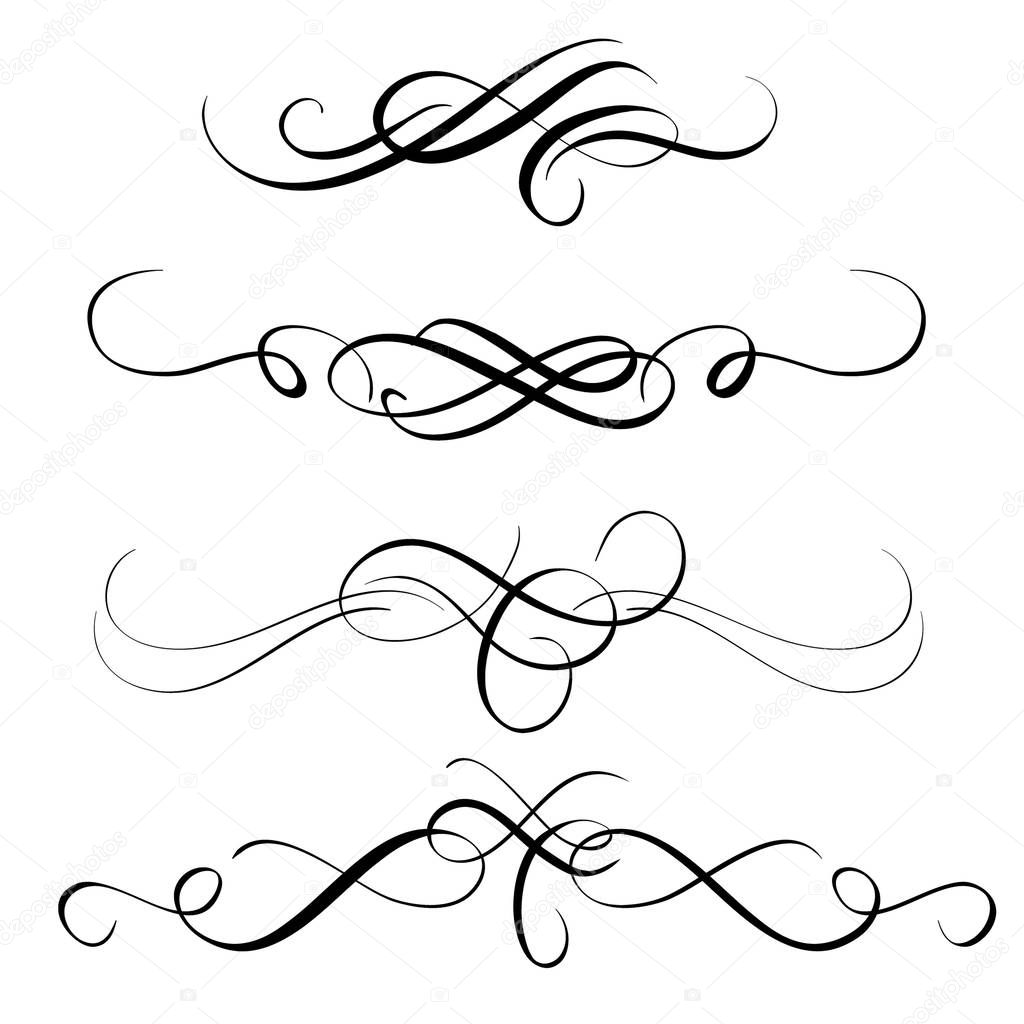 set of vintage decorative flourish for design. Vector illustration EPS10