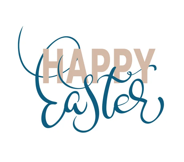 Felices palabras de Pascua sobre marco de fondo blanco. Letras caligráficas Ilustración vectorial EPS10 — Vector de stock