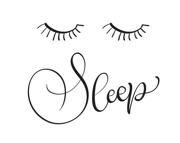 Sleep text on white background. Calligraphy lettering Vector illustration EPS10 — Stock Vector