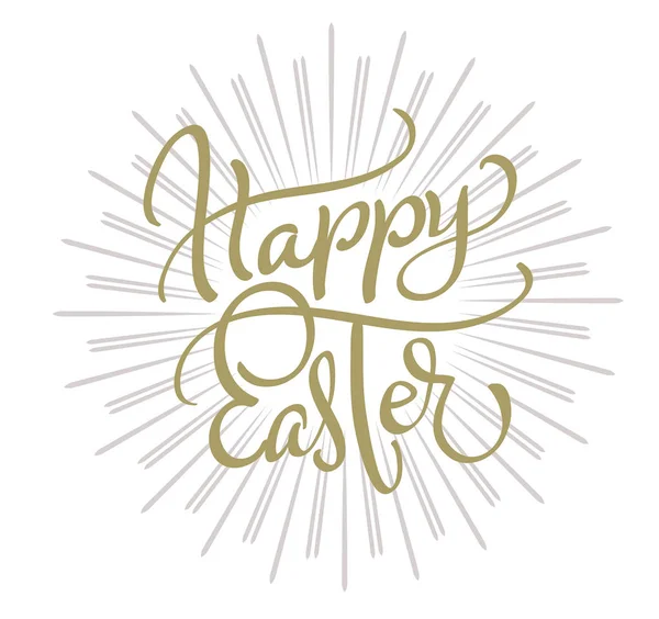 Vector feliz texto de Pascua sobre fondo blanco. Letras caligráficas Ilustración vectorial EPS10 — Vector de stock