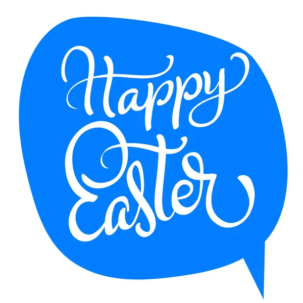 Vector feliz texto de Pascua sobre fondo azul. Letras caligráficas Ilustración vectorial EPS10 — Vector de stock