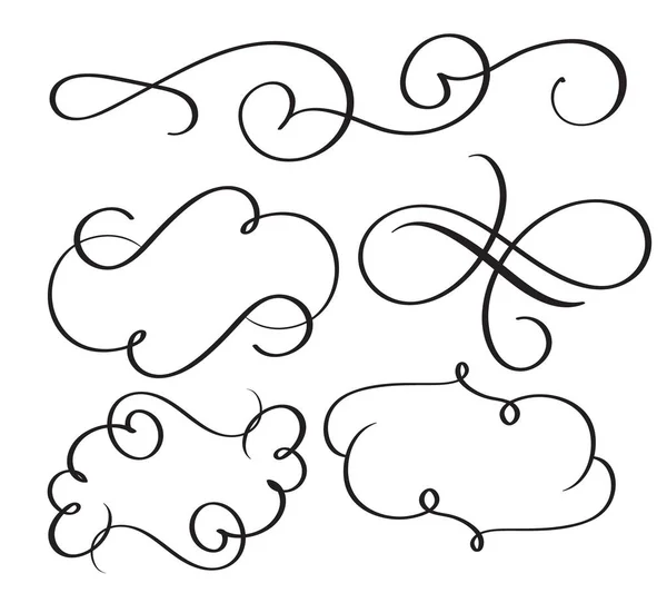 Arte caligrafía florecer de verticilos decorativos vintage para el diseño. Ilustración vectorial EPS10 — Archivo Imágenes Vectoriales